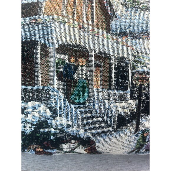 Nicky Boehme Christmas Scene Carolers Victorian Dickens Tapestry Throw Pillow 14 - Picture 2 of 8